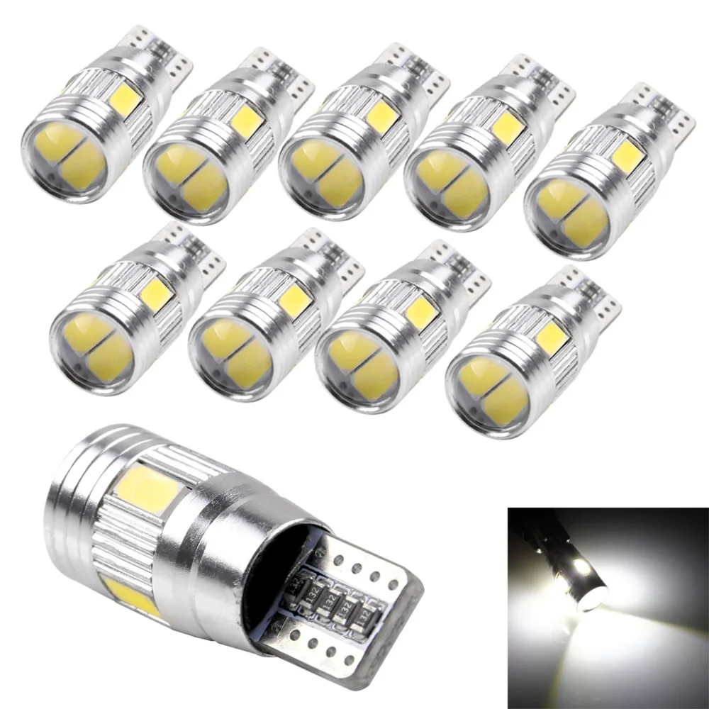 10 шт.! Светодиодная лампа T10 501 194 W5W 5630 SMD для внутреннего освещения автомобиля HID