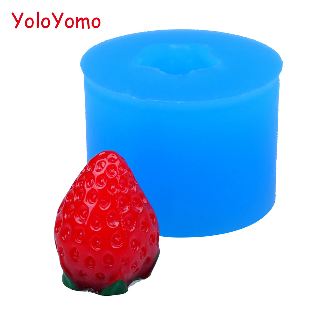 S081YL 19 3 мм 3D Клубника силиокна плесень-фрукты форма кекс Топпер Sugarcraft конфеты