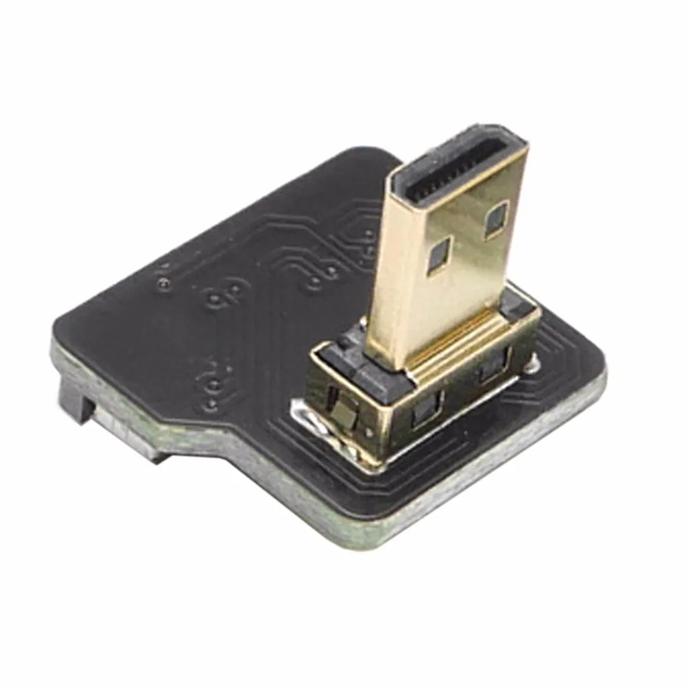 FPV микро HDMI Тип D вверх и вниз Угловой 90 градусов Мужской Женский Разъем для HDTV
