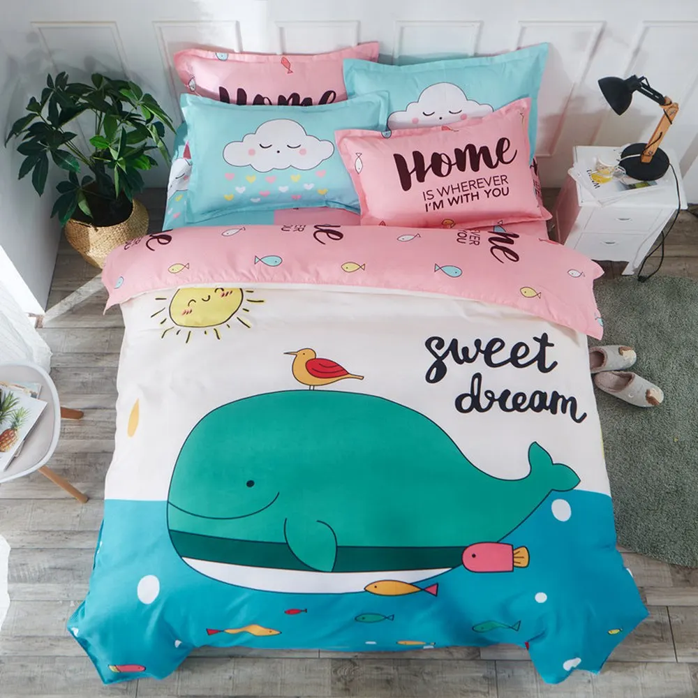 Комплект постельного белья из 4 предметов мягкий хлопковый комплект с