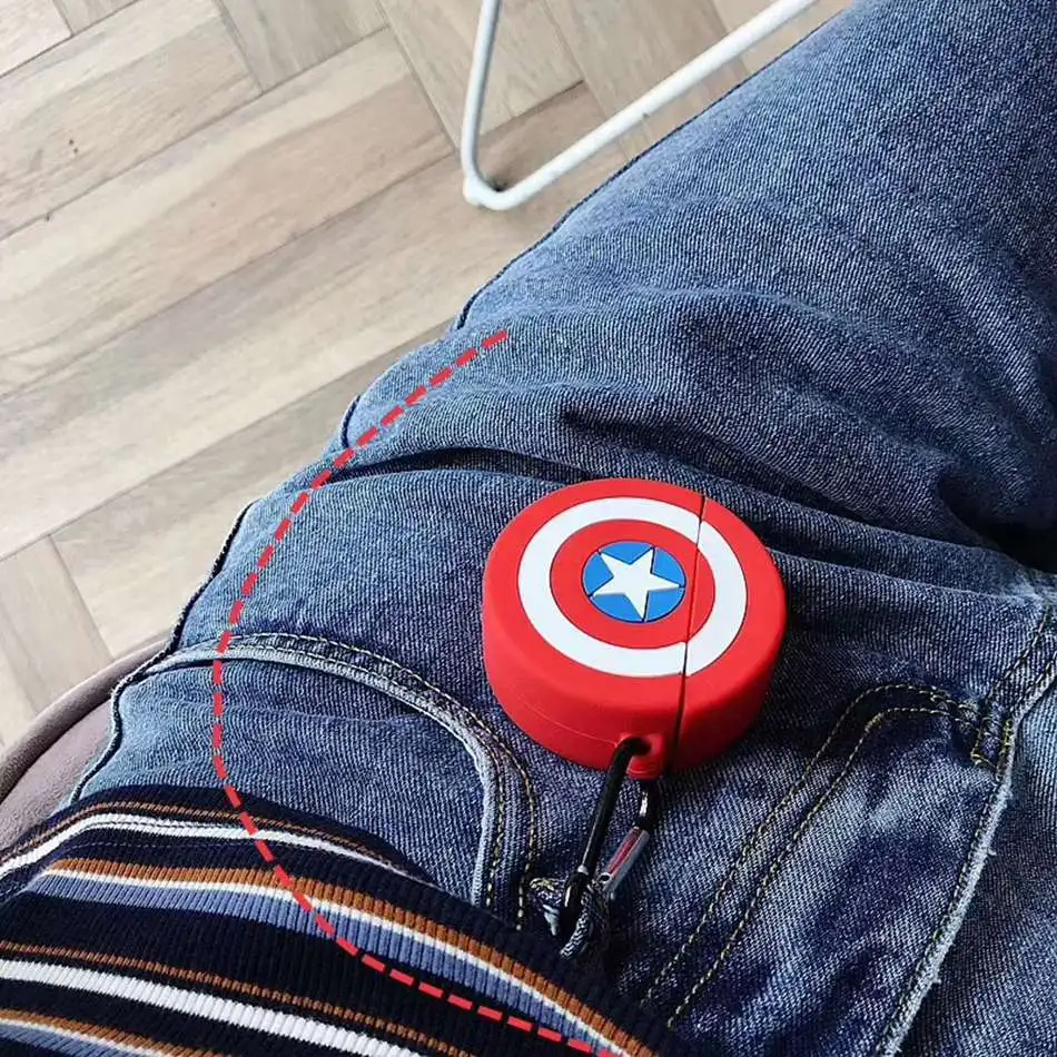 3D силиконовый чехол для наушников для AirPods 2, чехол с милым мультяшным изображением звезды капитана, чехол для Apple Air pods, чехол для наушников с кольцом на палец