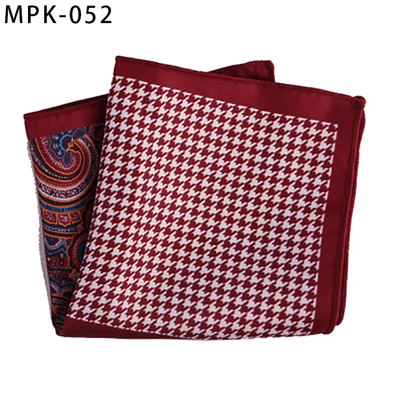 MPK-52 YISHLINE отличительный мужской модный мужской Карманный платок квадратный модный принт большой мужской Цветочный горошек мужской нагрудный платок для мужского костюма - Цвет: MPK-52