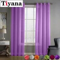 1 pcs 55x 94 modern sheer curtains for window treatment drapes tulle for living room bedroom transparent voile ring top