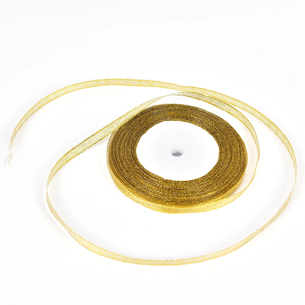 1 рулон атласная лента серебристого/золотистого цвета|Ленты для шитья| |