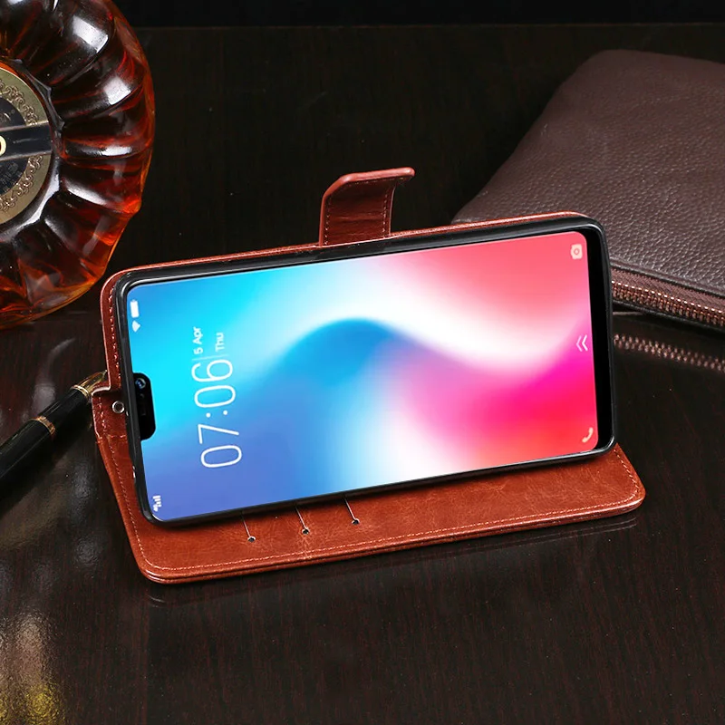 Чехол для Vivo V9 6 3 дюйма кожаный защитный чехол книжка Y85 Y83 Y81 Y71 V7 Plus чехлы