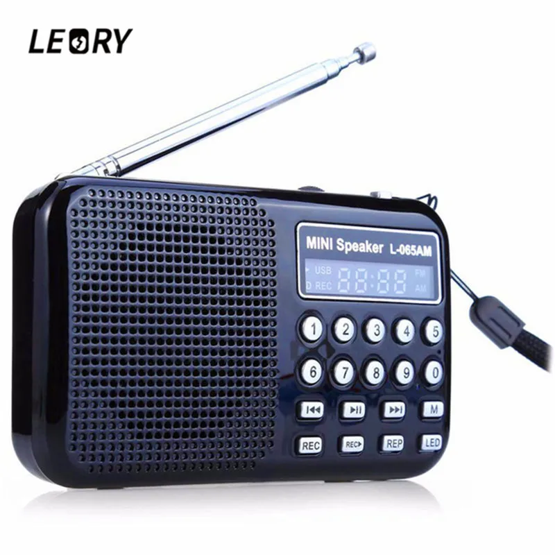 LEORY радио FM/AM радио приемник MP3 плеер Перезаряжаемый USB черный синий красный светодиодный фонарик радио рекордер