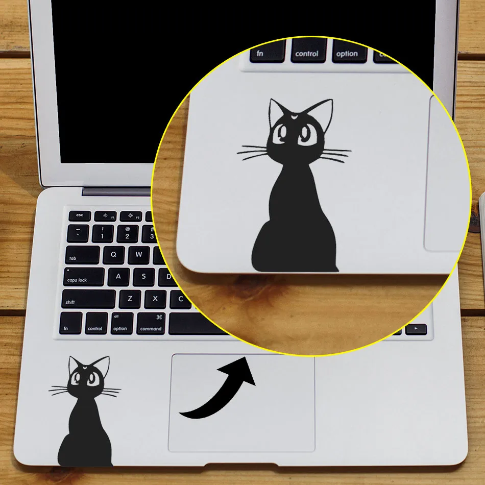 Сейлор Мун кошка Луна аниме наклейка для ноутбука Apple Macbook Наклейка Pro Air retina 11 12 13 15 дюймов Mi Mac ноутбук наклейка s - Цвет: Trackpad Luna