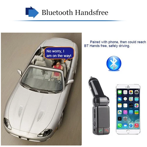 

2015 Hot LCD Display Bluetooth Car Kit Set MP3 FM Transmitter SD USB Charger Handsfree Set Hot 6WG5