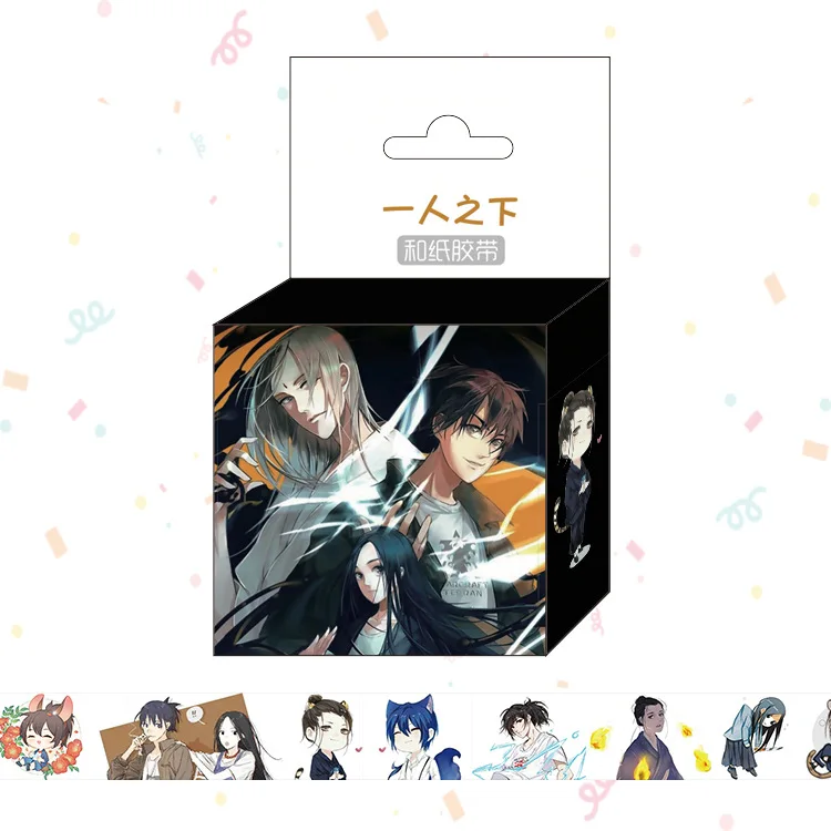 Yi ren zhi xia 15 мм* 5 м аниме наклейки My Hero Academy для костюма черного дьякона так далее поп лента с рисунками декоративный клей Decora для Diy ноутбука автомобиля этикетки - Цвет: Yi ren zhi xia