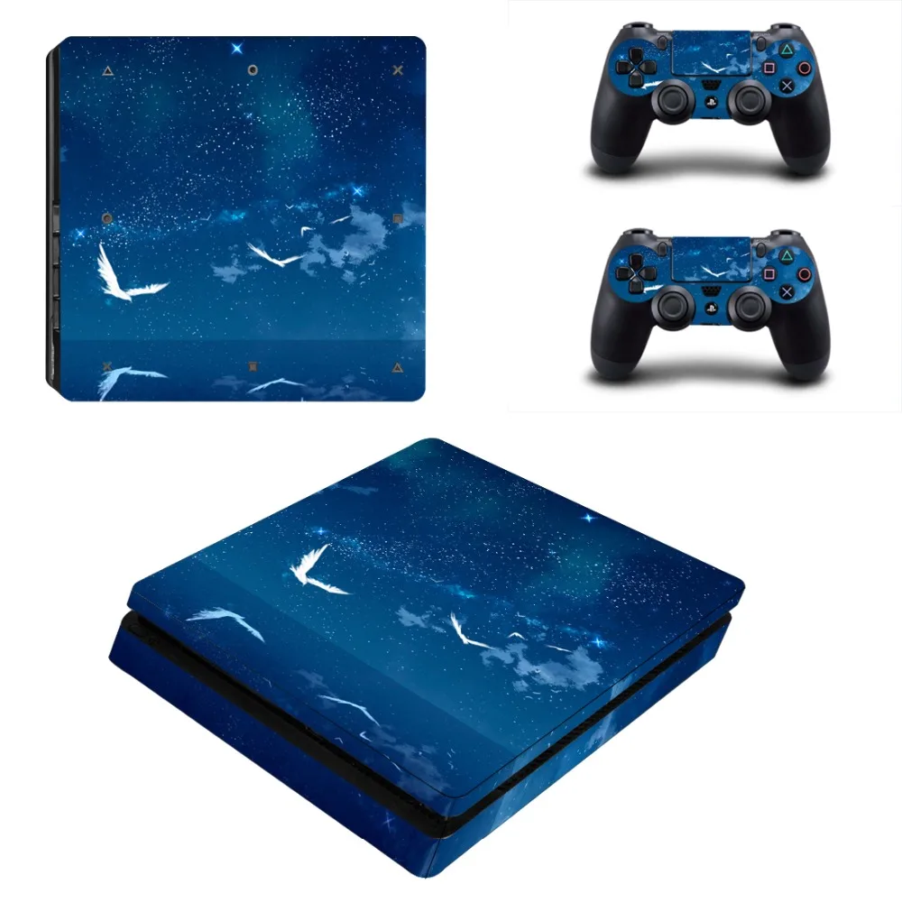 Чистый Цвет Белый Черный индивидуальный дизайн PS4 тонкая кожа Наклейка виниловая для Playstation 4 Slim и 2 контроллера PS4 Кожа Наклейка