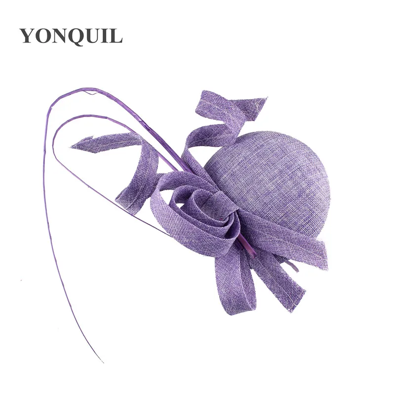 Champagne imitation sinamay fascinator ladies wedding hats royal floral with feathers headwear hair clips occasion church event