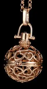 gold SHIYING 3 цвета сердца с разноцветным 16 мм звонкий шар для беременности угол шар медный Металл Материнство ожерелье SYYF0086 - Окраска металла: gold