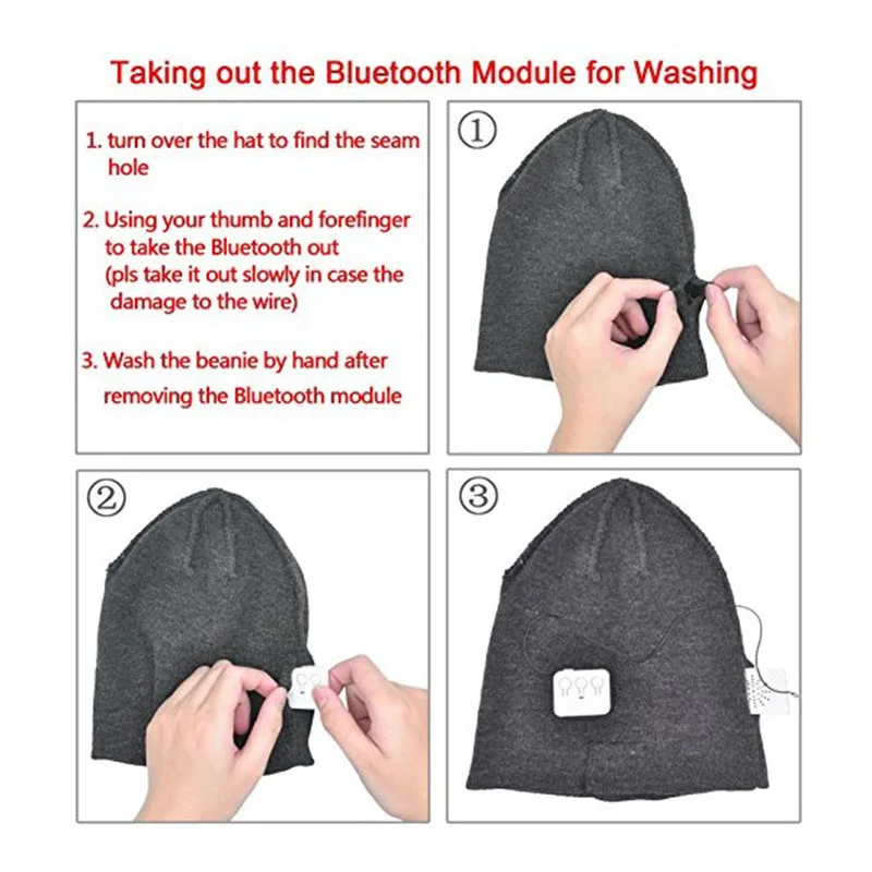 Беспроводная Bluetooth шапочка-бини головной убор динамик с микрофоном