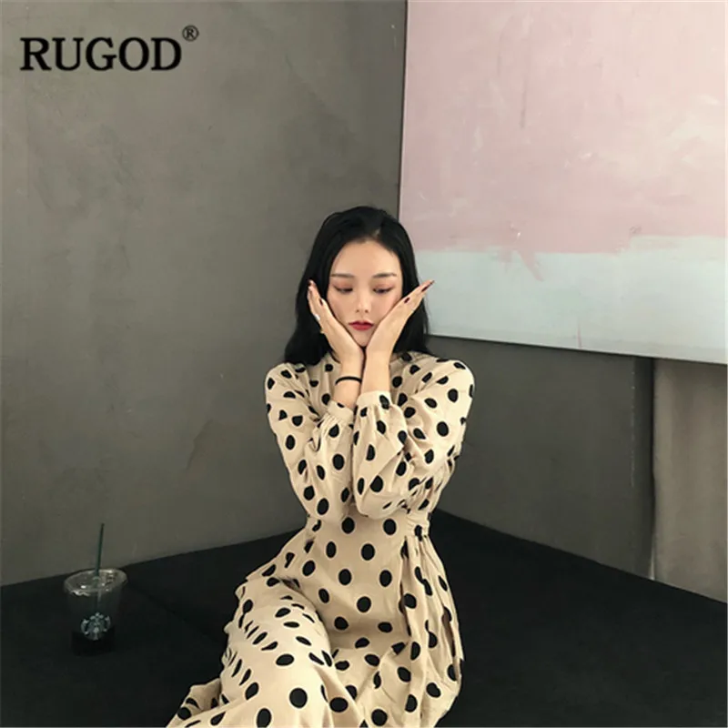Женское облегающее платье в горошек RUGOD Элегантное повседневное стиле бохо с