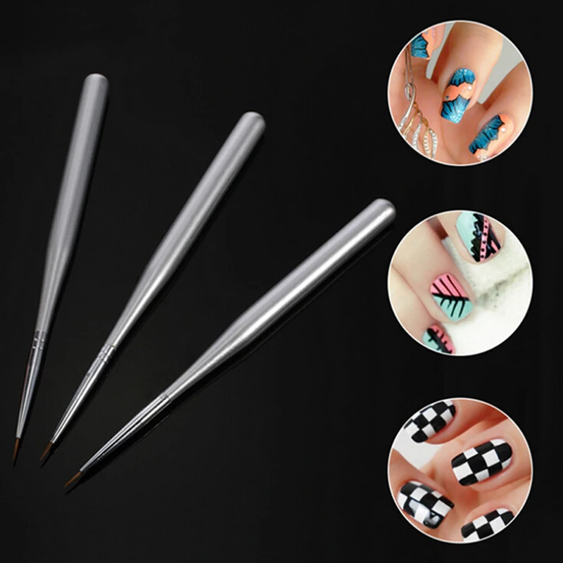 3 шт. профессиональные лайнеры для дизайна ногтей кисточки маникюра Цветочная