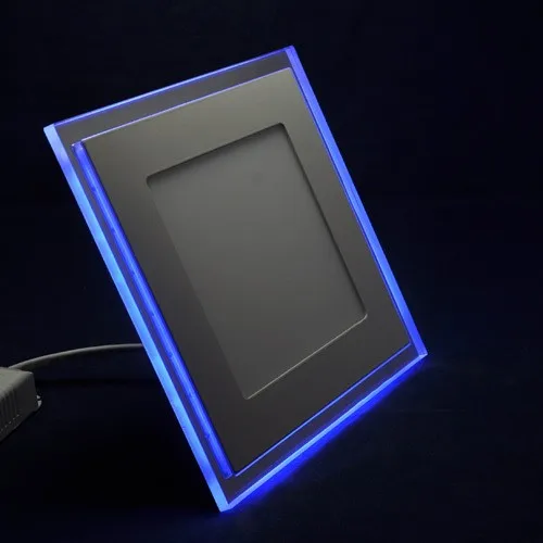 Акриловый+ стеклянный двухцветный светодиодный панельный светильник S 10W 15W 20W квадратный светодиодный потолочный светильник, панельный теплый белый/холодный белый AC 85-265V