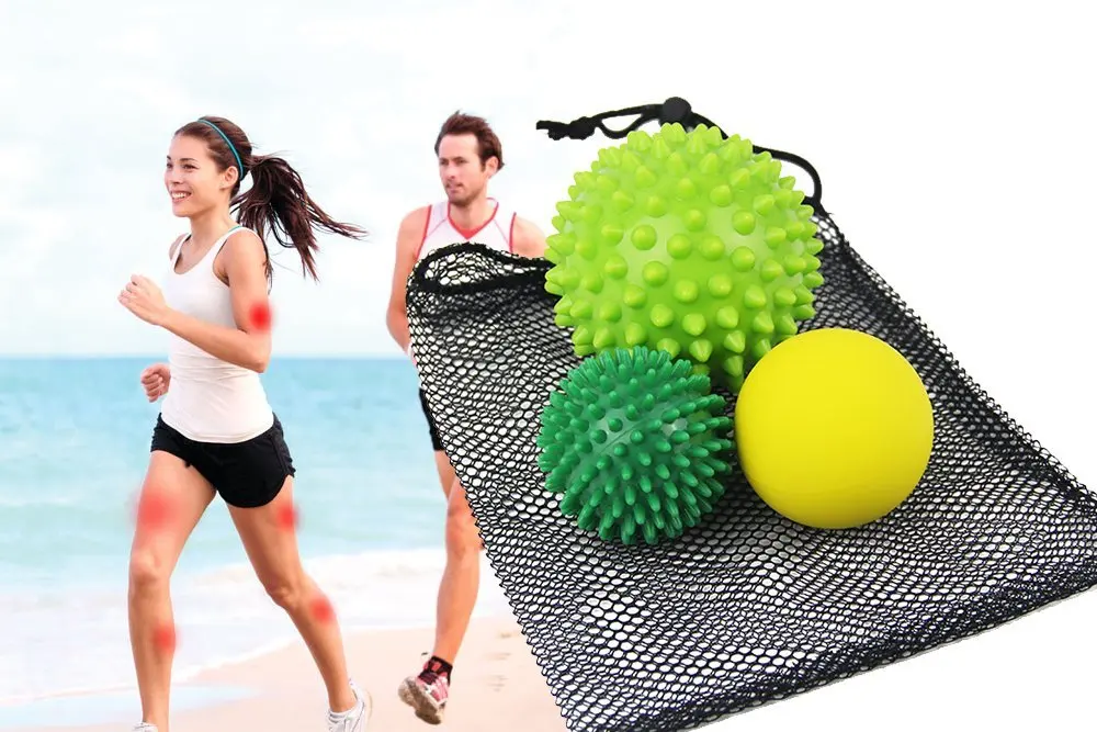 

3 PCS Fitness Balls Spiky Massage Ball Set For Crossfit Yoga HIIT Gym Workout Self-myofascial release