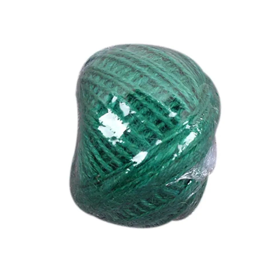 Dark green 50 м красочный джутовый шпагат пеньковая веревка, упаковочный обмоточный шнур, лента для творчества, Подарочная коробка, шнур для свадьбы, новогодние украшения - Цвет: Dark green