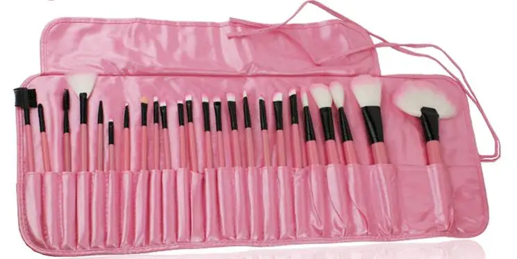 24pcs pink 32/24 шт. Профессиональный набор кистей для макияжа Make Up порошок Кисть для декоративной косметики набор инструментов для теней кисть для губ сумка - Handle Color: 24pcs pink