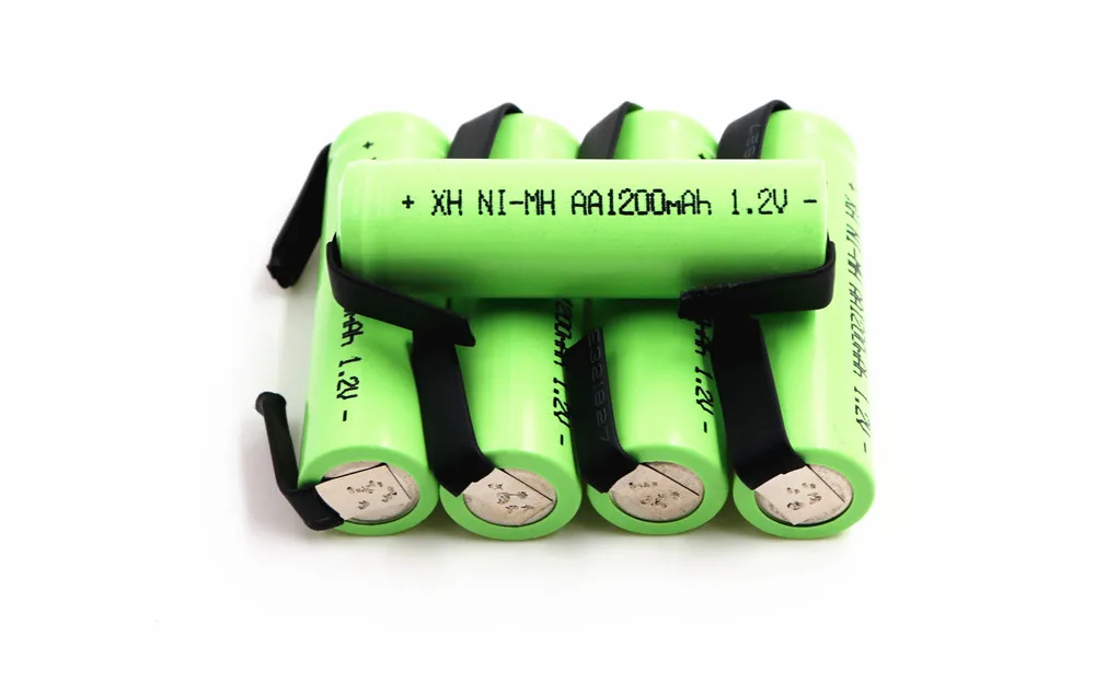 /lote AA Аккумуляторная батарея 1200mAh 1,2 V NI MH батарея солдат 14430 с никелевой пластиной электрическая Игла DIY батарея
