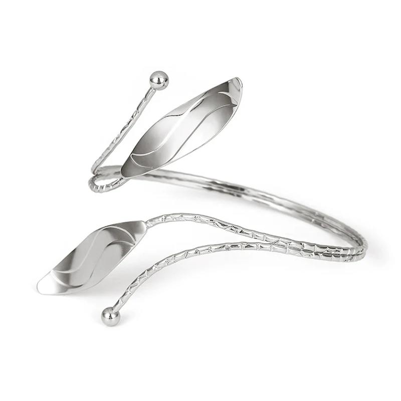 Silver SHIXIN Boho амулеты металлический лист верхние браслеты «рука» Браслеты для женщин модные современные летние пляжные манжеты аксессуары ювелирные изделия для женщин - Окраска металла: Silver
