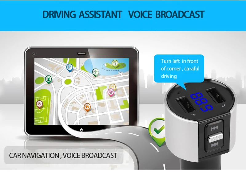 Беспроводной fm-передатчик громкой связи Bluetooth Автомобильный fm-модулятор Aux Mp3 плеер Радио адаптер fm-передатчик USB зарядное устройство автомобильный комплект