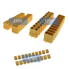 10 пар, Amass XT30U XT60 XT90, мужские, женские, блестящие, 4,5 мм, позолоченные, для радиоуправляемых FPV Lipo батарей