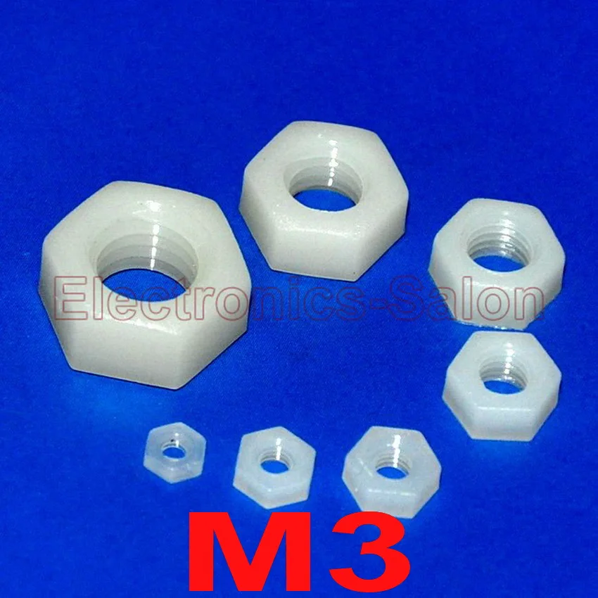 (1000 шт./лот) Метрическая Шестигранная/Шестигранная гайка из нейлона M3.|hex nut|nut nutm3