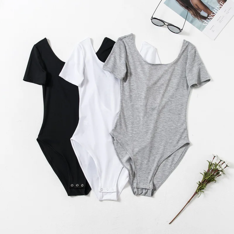 Женское боди с глубоким вырезом на спине и короткими рукавами | Женская одежда