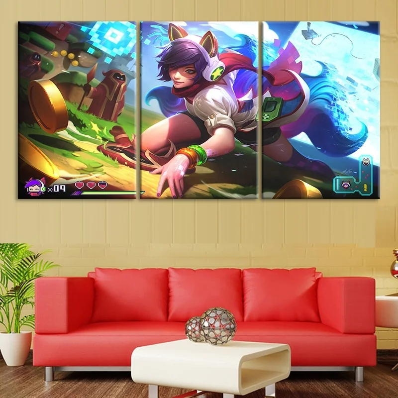 Холст для живописи отпечатки украшения дома 5 Панель видео игры постер LOL Девять