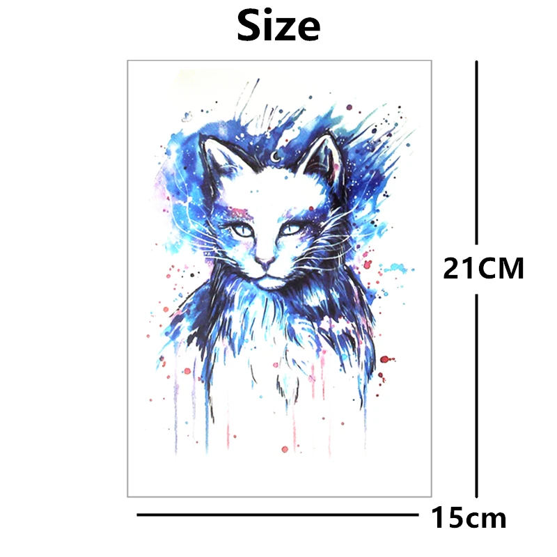 SHNAPIGN Милая синяя кошка временная татуировка боди-арт флэш-Татуировка наклейка s