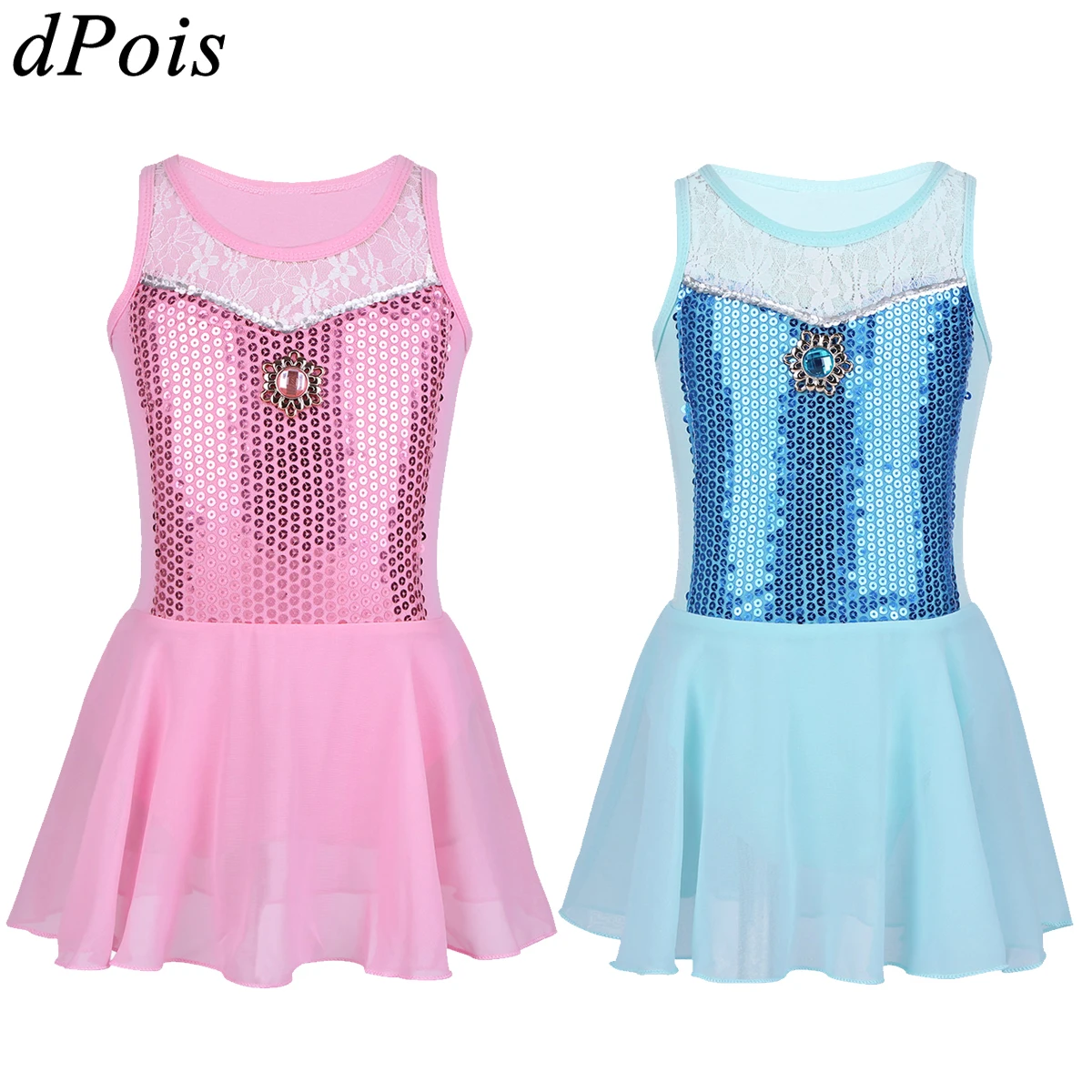 Детские Балетные платья для девочек гимнастический трико нарядный костюм