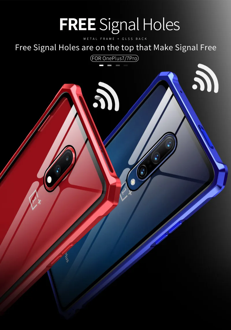 Противоударный металлический бампер рамка Прозрачный чехол для телефона Oneplus 7 pro 6T 7 металлический Броня алюминиевый корпус прозрачное стеклянное покрытие Coque