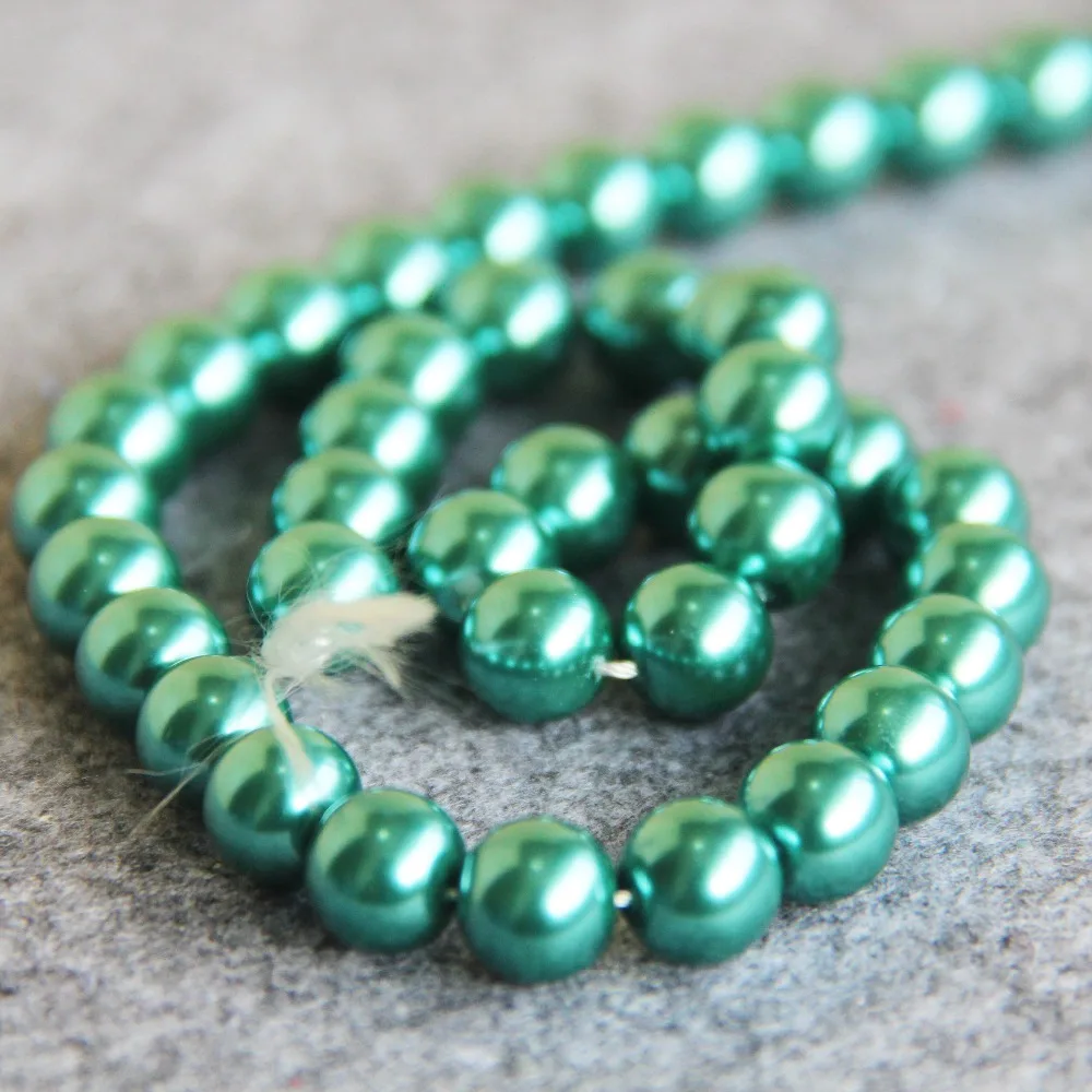 New For Necklace&ampBracelet 10mm Blue Shell Pearl Beads SeaShell DIY Gifts Women Girl Loose Jewelry Making Design 15inch | Украшения и