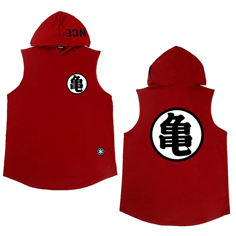 Red MT046 Новинка camiseta dragon ball модная футболка без рукавов с капюшоном летняя футболка с принтом dragon ball футболка с персональным принтом Мужская футболка - Цвет: Red MT046