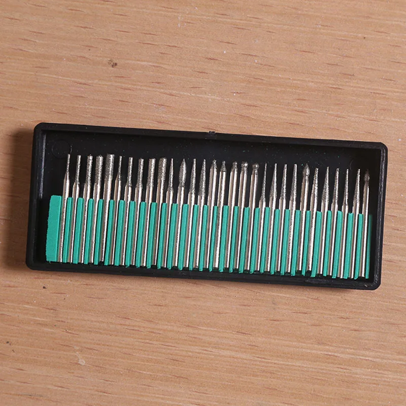 3mm shank 30 шт. 2,35 мм 3 мм хвостовик шлифовальная режущая головка алмазные сверла мини сверла для дрели роторные резные инструменты для полировки - Сетки: 3mm shank