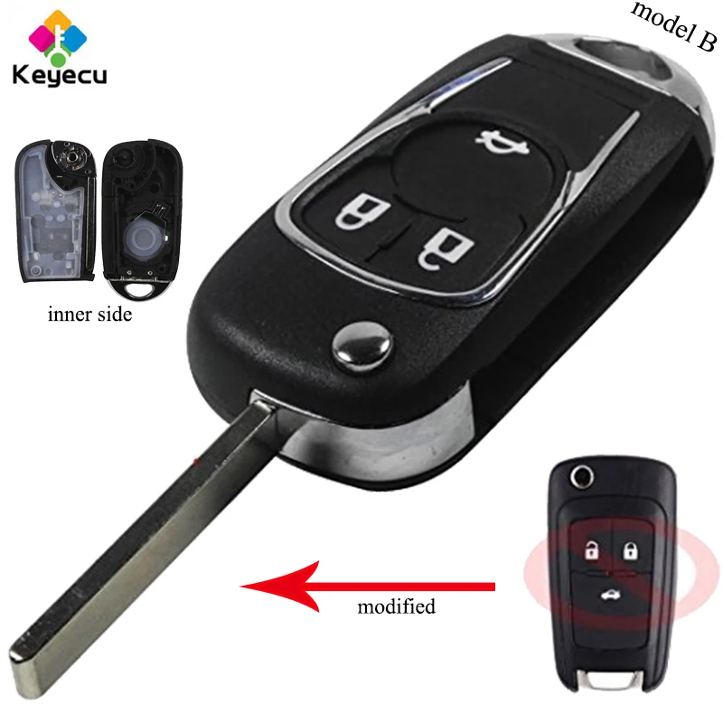 KEYECU Модифицированная откидная оболочка ключа дистанционного управления с 2/3/4