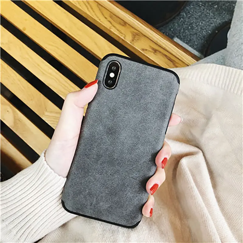 Простой замшевый тканевый чехол для телефона s для iphone XS Max XR XS матовый Мягкий силиконовый чехол для iphone 7 8 6 6s plus противоударный чехол - Цвет: Dark gray