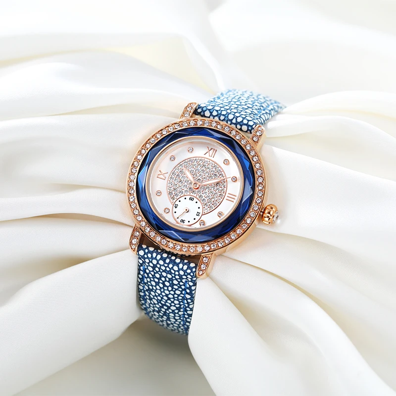 2016 TIME100 Модные часы Женщины Двойной Циферблат Кожаный Ремешок Дамы Наручные Часы