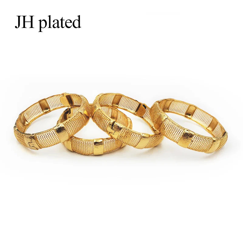 JHplated 4 шт. для женщин/девушек свадебные браслеты эфиопские браслеты Ближний Восток африканские вечерние ювелирные изделия лучшие подарки - Окраска металла: Only 4 pcs