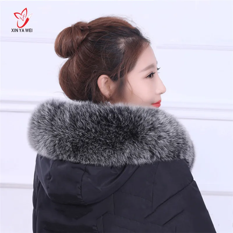 Россия настоящий Настоящий Лисий меховой воротник пальто женские пуховики шапка