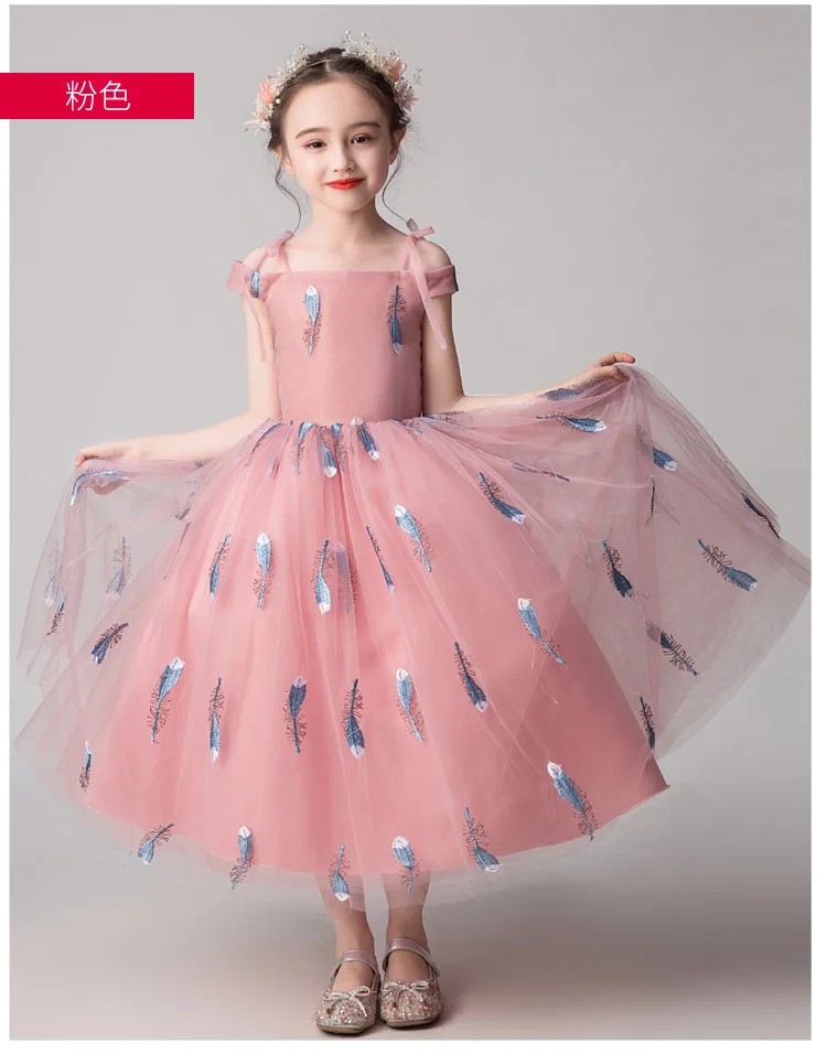 Flower Dress For Girls 10 To 12 Years Summer Teenager Robe Ceremonie Fille Mariage Enfant Gray | Детская одежда и обувь