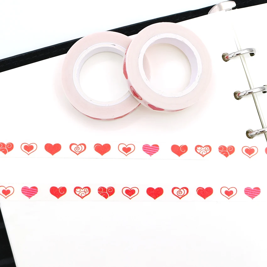 1 шт. креативная лента Love Heart Васи, высоколипкая маскирующая лента, Офисная поставка, клеящаяся бумажная лента «сделай сам», книжный дневник