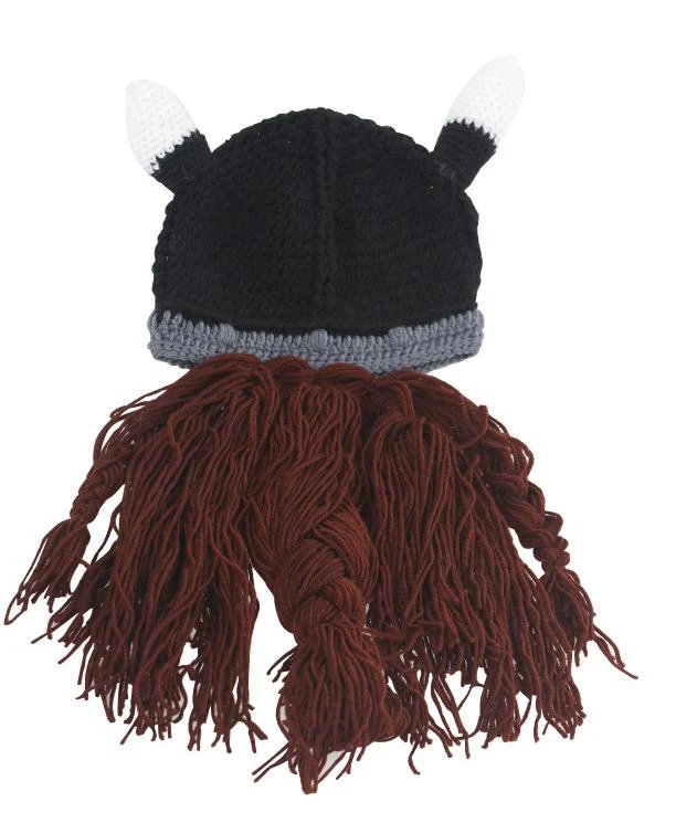 Мужские варварские Vagabond Viking Beanie Horn шапки женские ручной работы зимние теплые