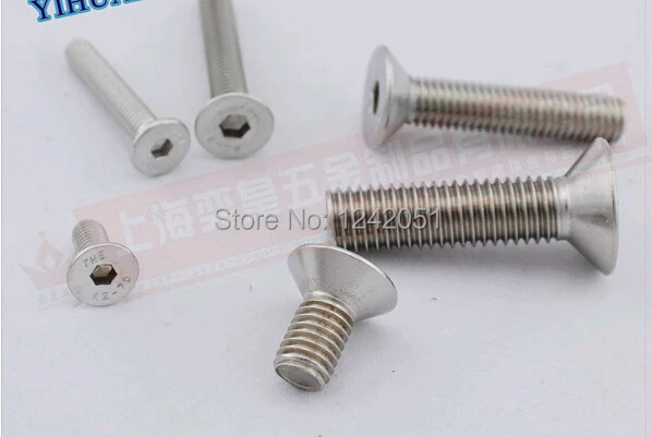 

50 шт. нержавеющая сталь 304 M6 * 30 Шестигранная потайная головка винт