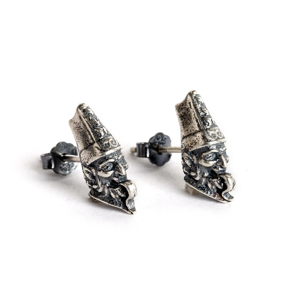 s925 silver 1 pair Dark Dream, Серебро s925 пробы, креативная альтернатива, черные и белые непостоянства, эмалевые серьги, винтажные потертые темные серьги - Окраска металла: s925 silver 1 pair