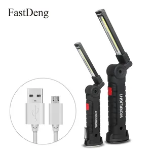 Портативный фонарь COB с 5 режимами, перезаряжаемый светодиодный рабочий светильник, магнитный COB фонарь, подвесной фонарь с крюком для кемпинга на открытом воздухе