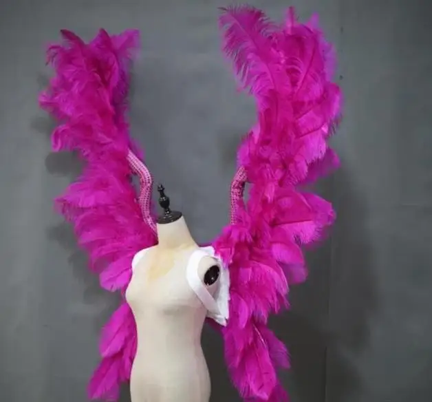 Big size natural High quality Cosplay props large rose red angel wings wedding bar Decorations photography EMS shipping | Дом и сад