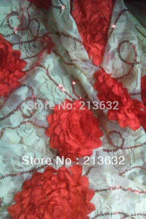 stretch african lace handwork embroidery fabric french flower flashing new 5meter sequin on cotton elastic |