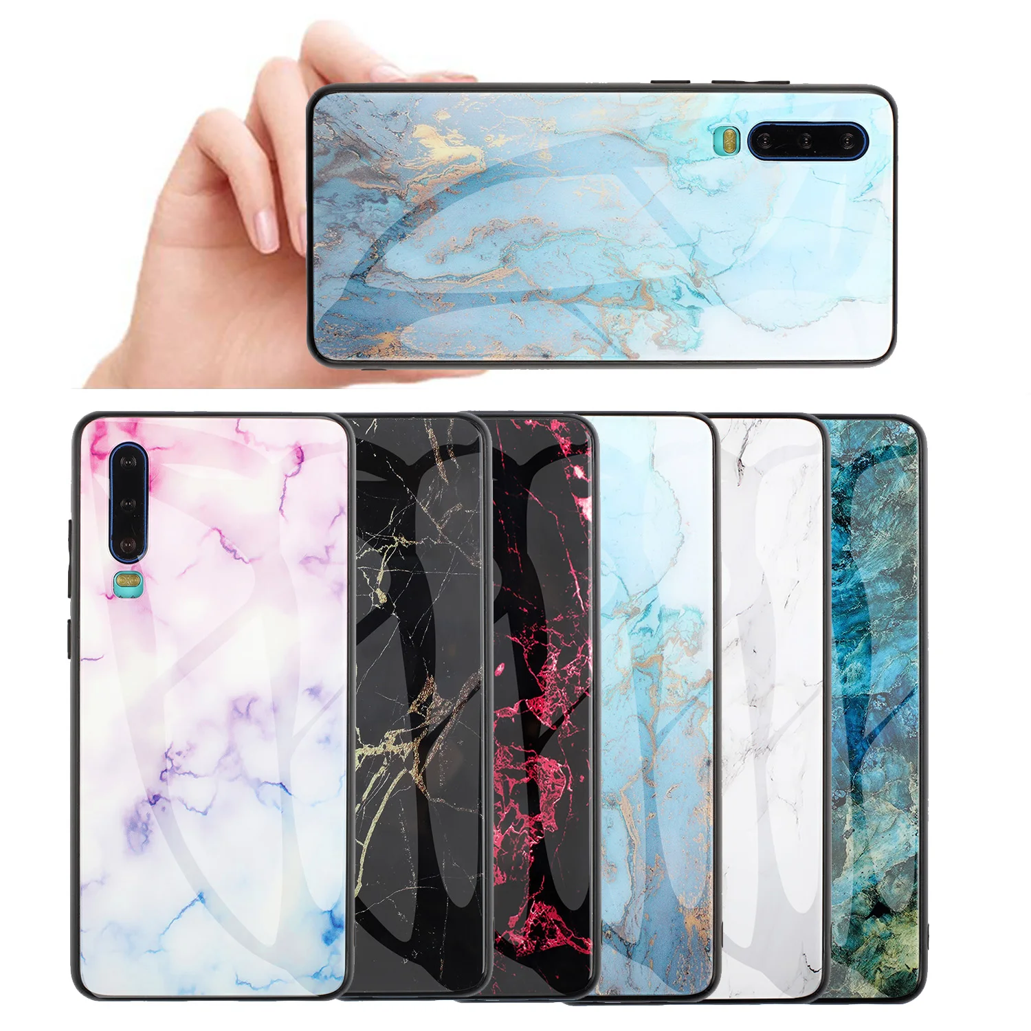KISSCASE роскошный Мрамор чехол для телефона huawei Y9 2019 Honor вид 20 10 8A 8X Стекло Крышка P20